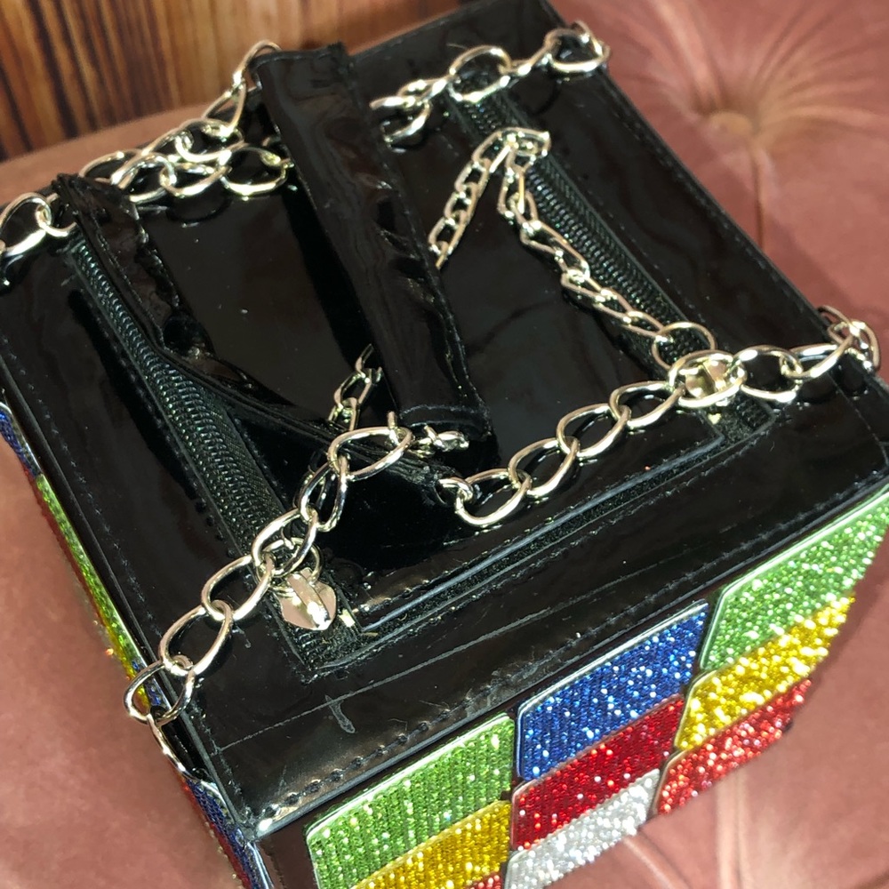 NWOT Custom Rhinestone Dolls Kill Rubix Cube Bag - Picture 12 of 15